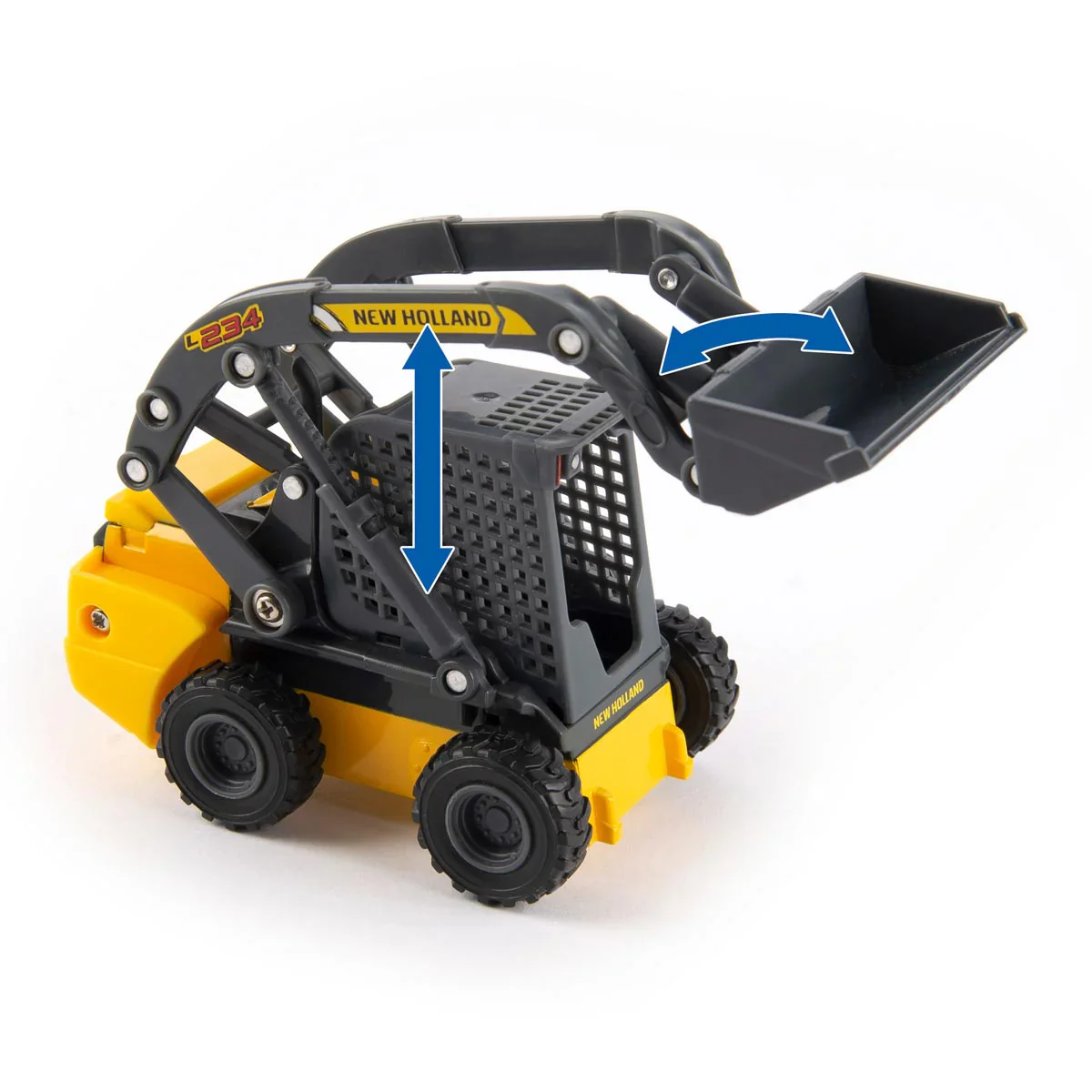 RAM 3500 Dually Quad Cab Pickup Truck w/ Lowboy Trailer & New Holland L230 Skid Steer 1:32 Scale Model - ERTL 47269 - Image 6